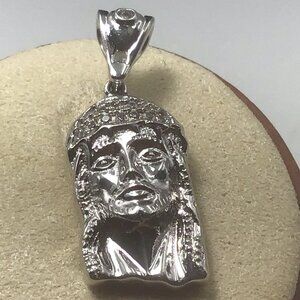 Sterling Silver Jesus Pendant 4.7 Grams 1”